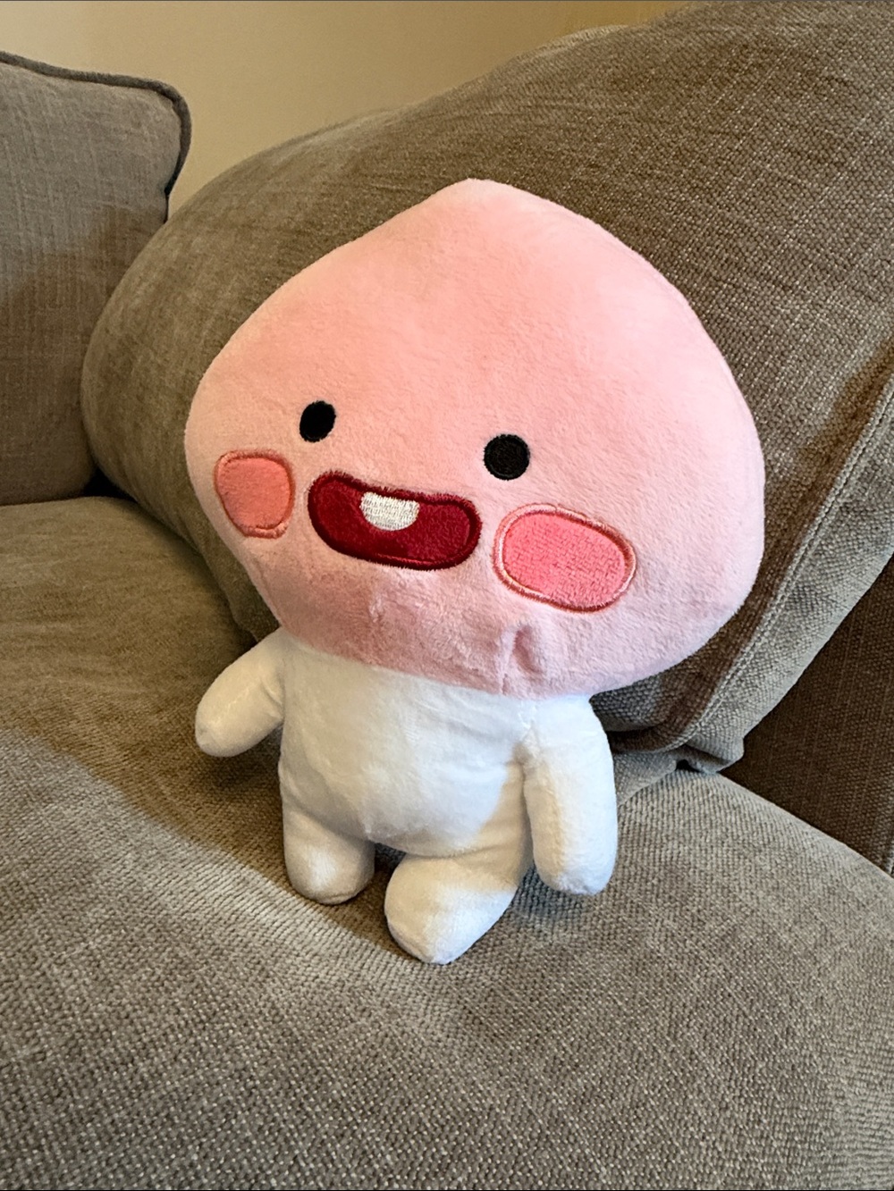 Kakao Friends Little Apeach Plush Pink Stuffed Animal Cute Kpop Doll Toy